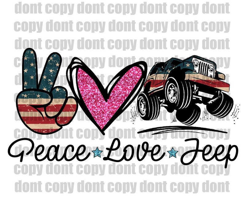 Download Peace love Jeep Sublimation Png Digital Download Peace love | Etsy