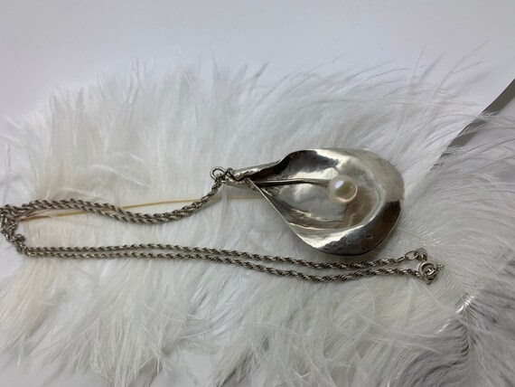 Vintage Hallmarked Solid Silver,Pearl Statement P… - image 4