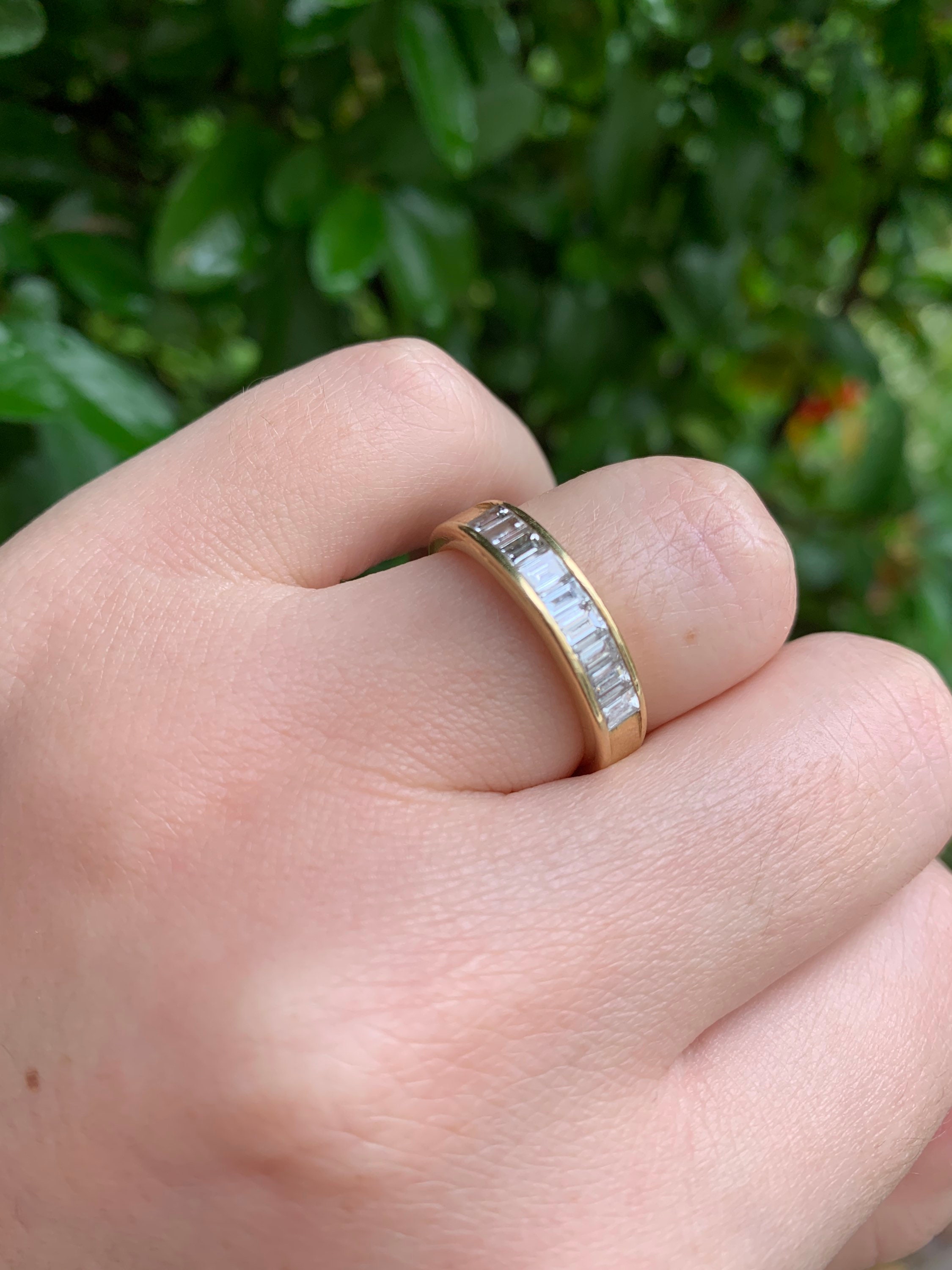 Vintage Diamond Half Eternity Band in 18ct Yellow Gold Ring. Etsy UK