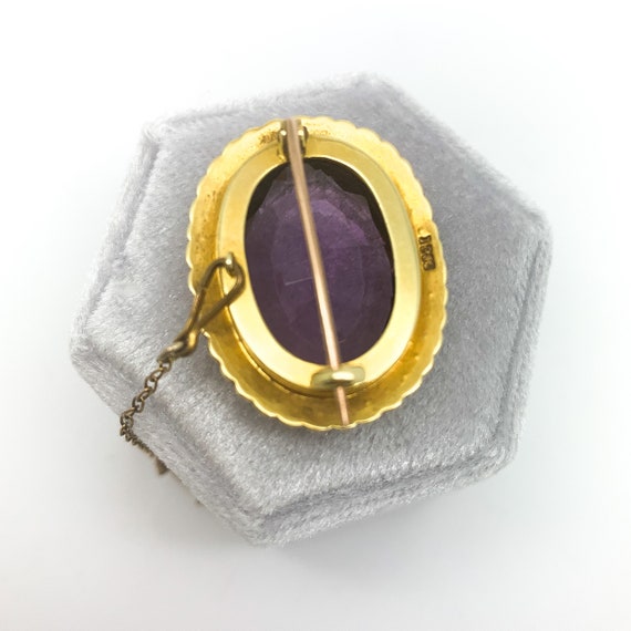 Antique Victorian Amethyst & Seed Pearl Brooch in… - image 7