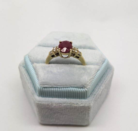 Vintage Ruby & Diamond Ring in 9ct Gold - image 4