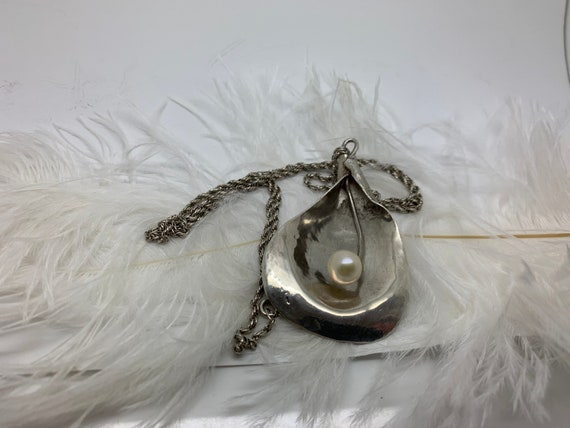 Vintage Hallmarked Solid Silver,Pearl Statement P… - image 2
