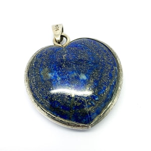 Vintage Lapis Lazuli Heart in Sterling Silver