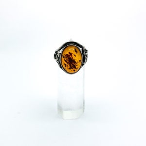 Vintage 60’s Amber & Silver Ring