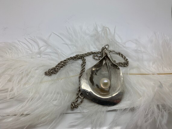 Vintage Hallmarked Solid Silver,Pearl Statement P… - image 3