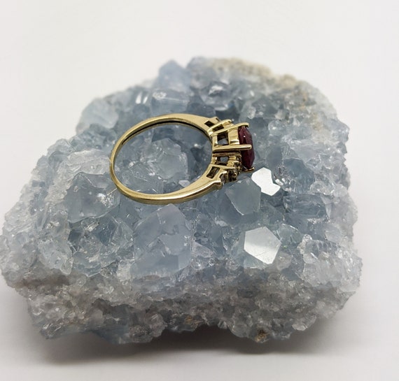 Vintage Ruby & Diamond Ring in 9ct Gold - image 7