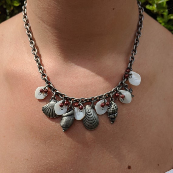 Pearl \u0026 Shell Necklace | Etsy 