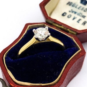 Vintage Diamond Solitaire Engagement Ring in Yellow Gold | .50pts