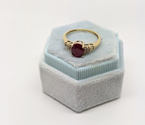 Vintage Ruby & Diamond Ring in 9ct Gold - image 2