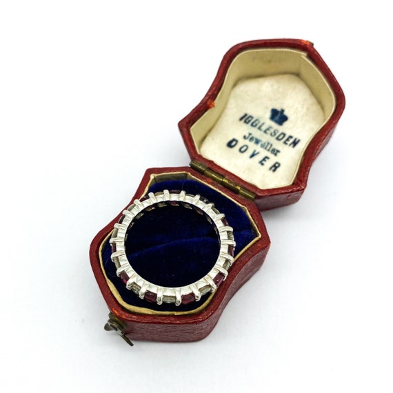 Vintage Ruby & Diamond Stackable Ring in White Go… - image 3