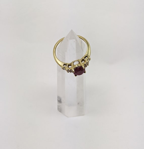 Vintage Ruby & Diamond Ring in 9ct Gold - image 5