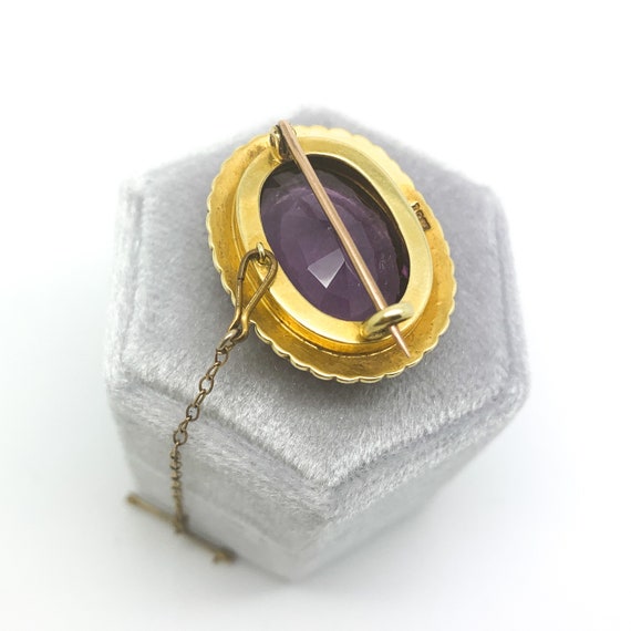 Antique Victorian Amethyst & Seed Pearl Brooch in… - image 2