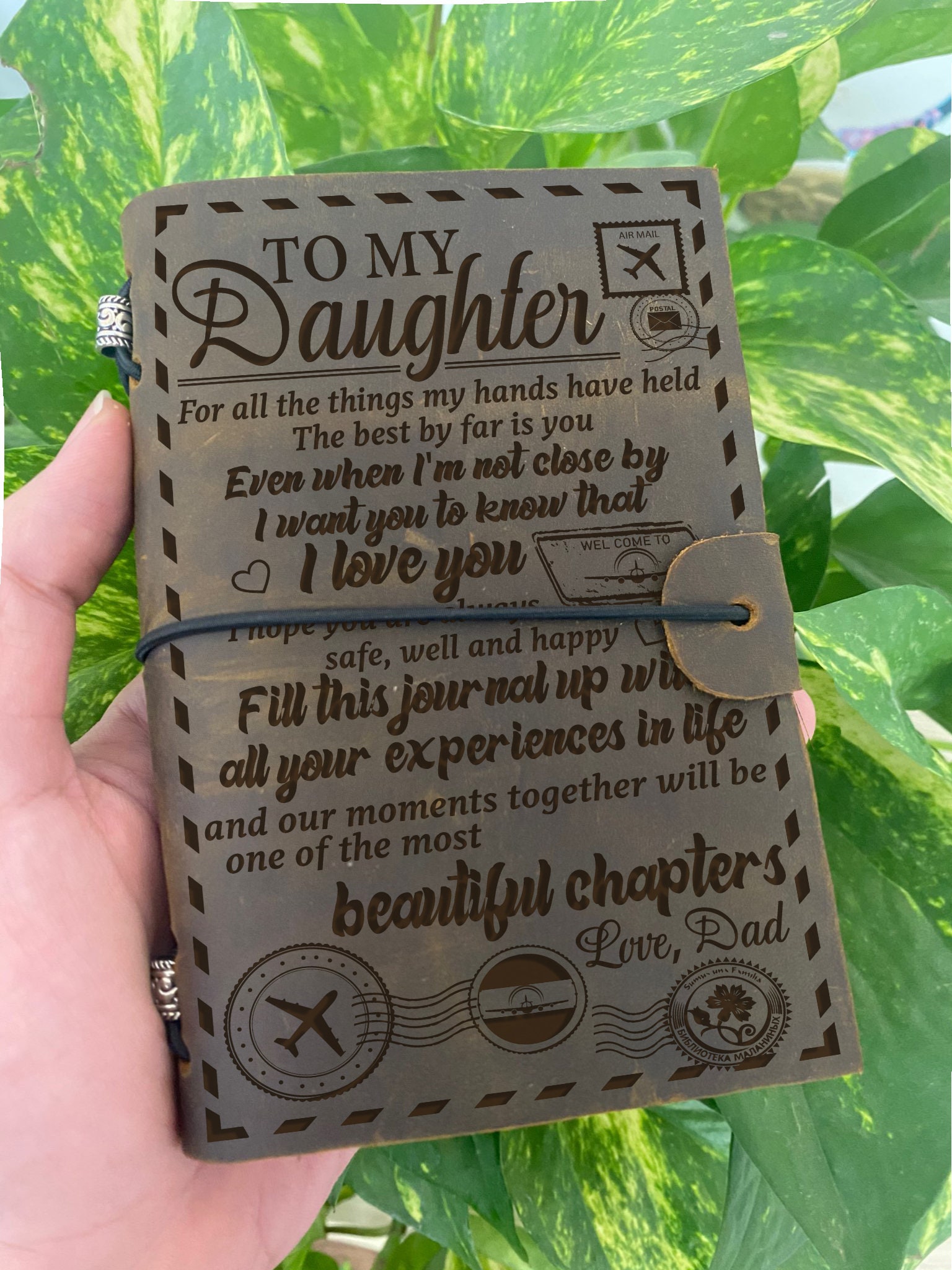 To My Daughter Leather Journal Travel Notebook For Daughter Etsy