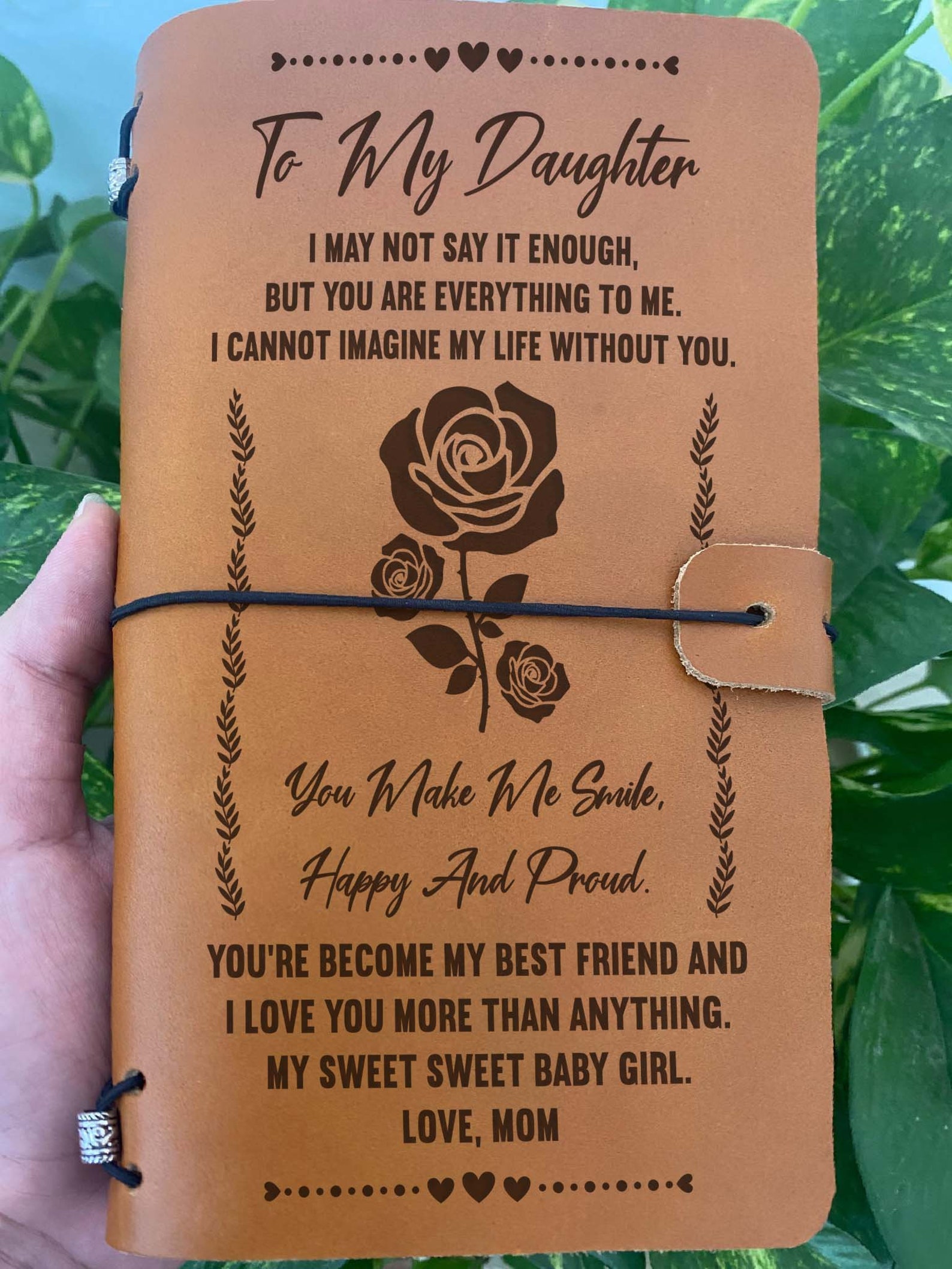 To My Daughter Leather Journal Daughter Engraved Journal Etsy