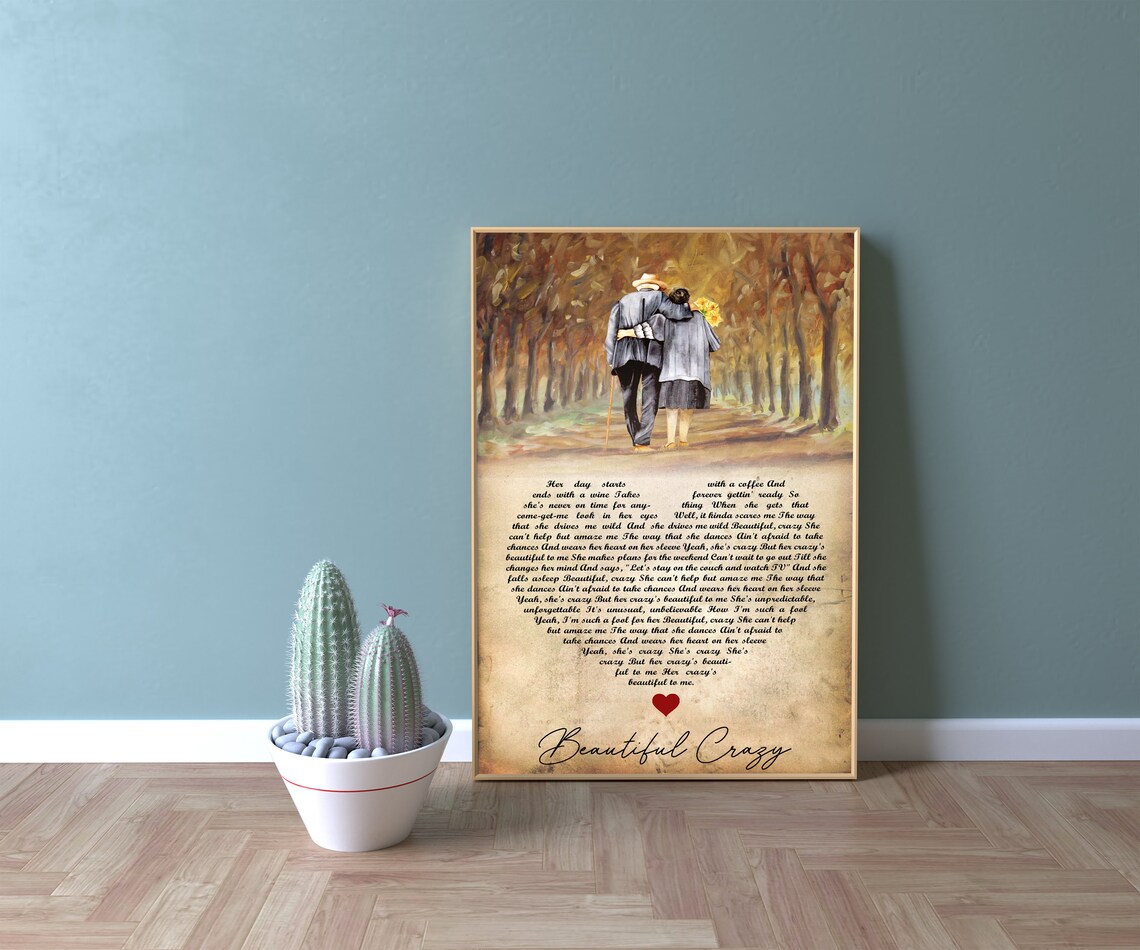 Luke Combs Beautiful Crazy Lyrics Poster Song Lyrics Art | Etsy