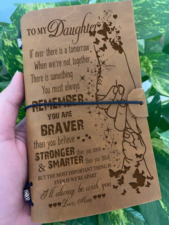 Personalized Journal To My Daughter Customizable Leather Etsy