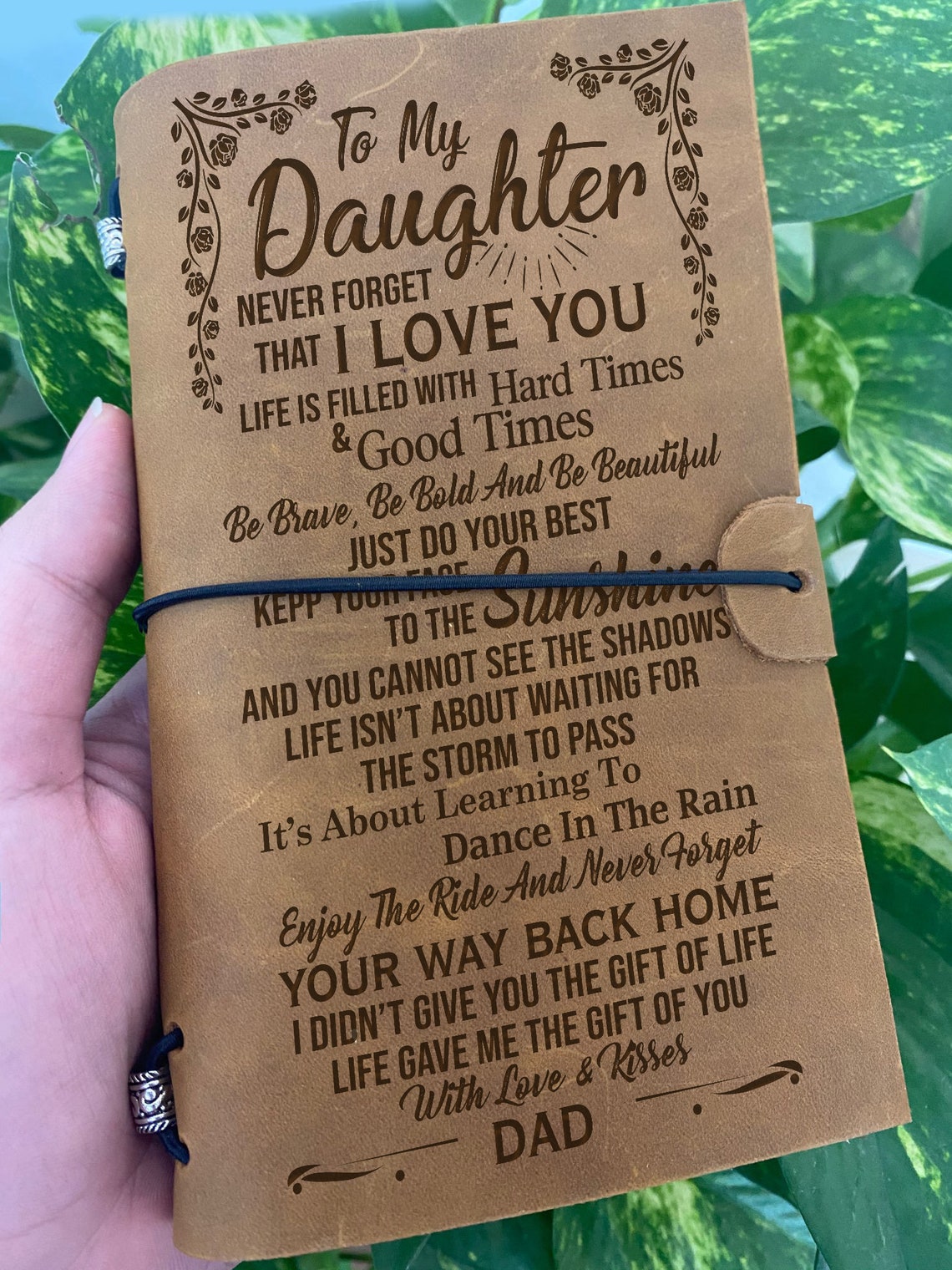 To My Daughter Leather Journal Daughter Engraved Journal Etsy