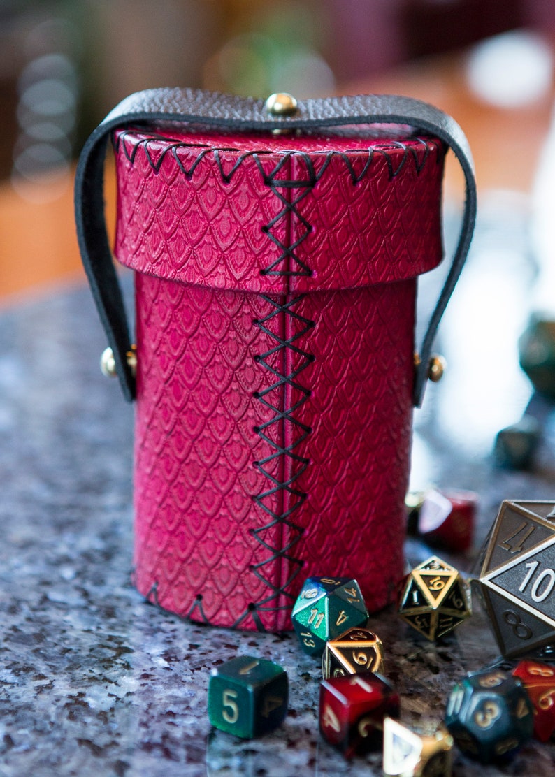 Large Heavy Duty Leather Dice Cup With Lid / D&d Dice Cup / Etsy