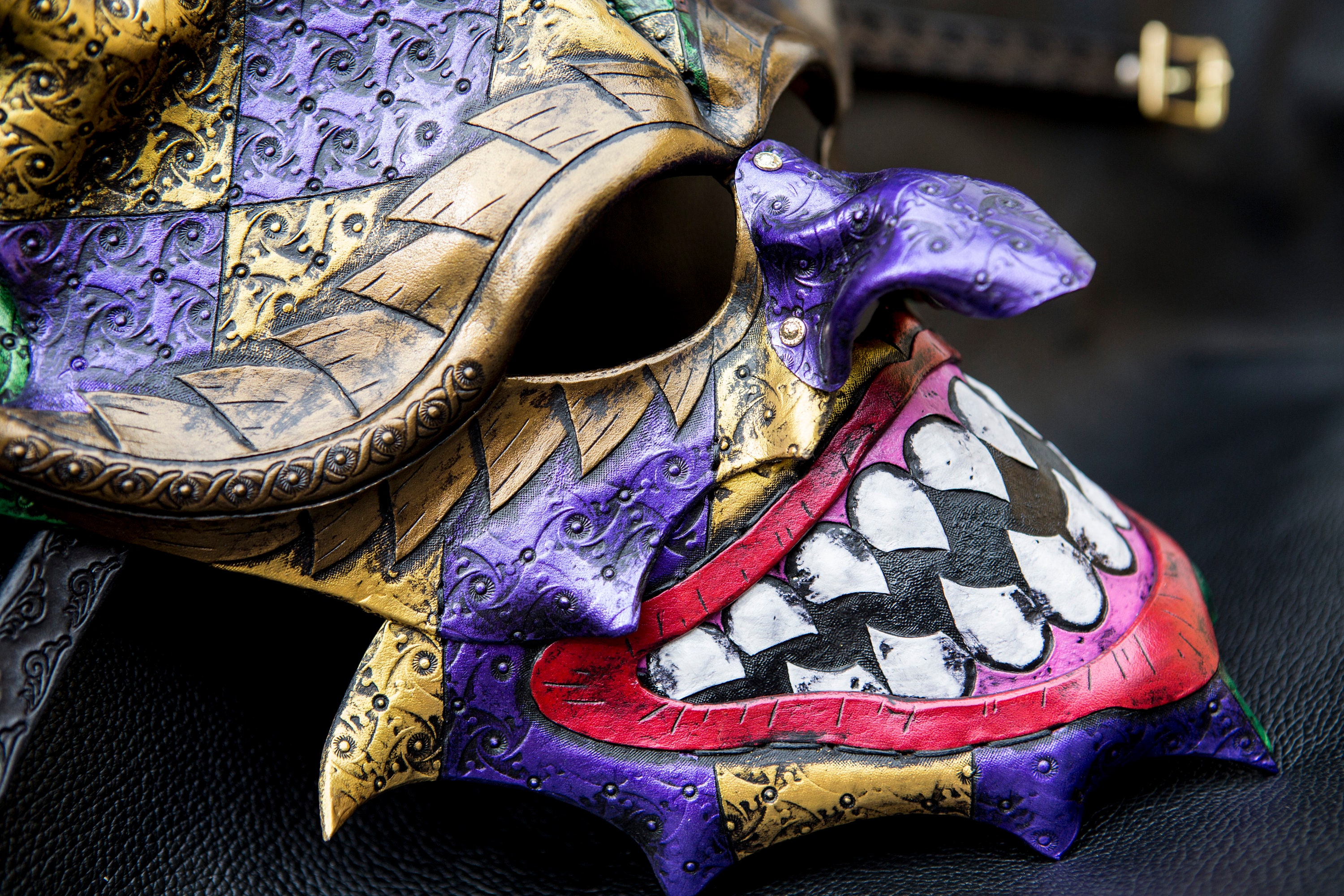 mardi gras leather jacket