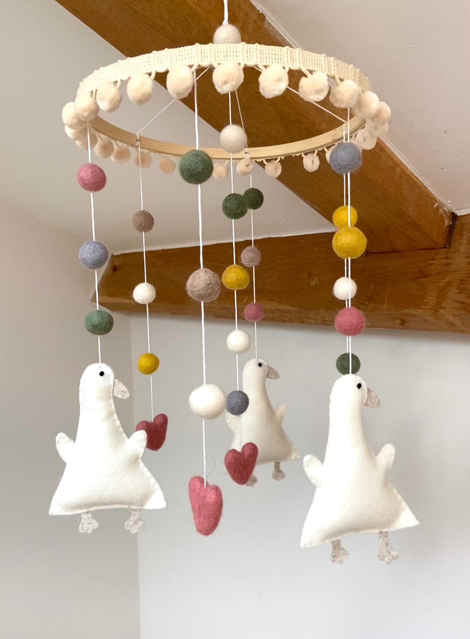Cute Duck & Heart Baby Cot Mobile, Nursery Hanging, Made to Order Etsy UK