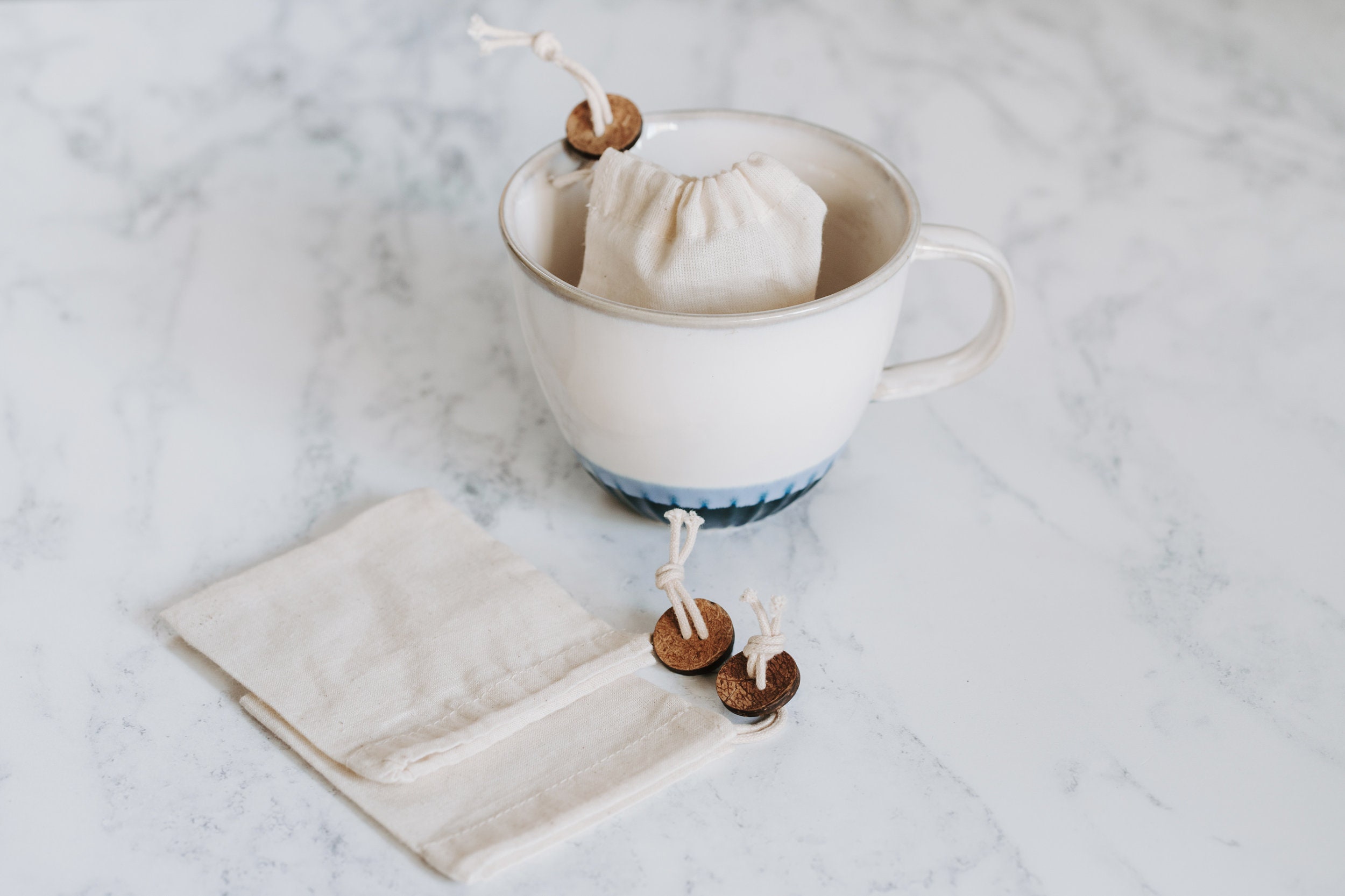 Organic Cotton Reusable Tea Bag Set of 10 Etsy