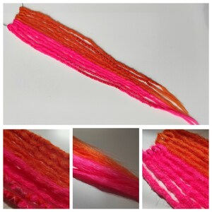 10SE &#39;Bright Pink & Orange Half/Half&#39; Crochet Braid-in Dreads