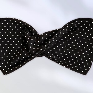 Small Polka Ivory Dots on Black/  Twisted Headband/ Women&#39;s Headband / Yoga Headband/ Fitness Headband/ Nurse Headband / Turban Headband
