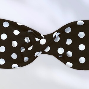 Twisted Headband / Big Polka White Dots on Navy Headband/ Women&#39;s Headband / Turban Headband / Nurses Headband/ Yoga Headband/ Yoga Headband
