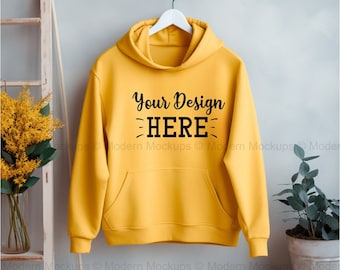 Yellow Hoodie Boho Mockup, Hanging Hoodie Mockup, Hippie Bohemian Mocks, Hoodie Boho Mockup, Lifestyle Mockup, Sweatshirt Mockup
