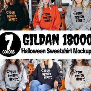 Gildan 18000 Halloween Mockup Bundle, G18000 Crewneck Thanksgiving Collection, Trendy Fall Shop Bundle, Popular Unisex Sweatshirt Mock-ups