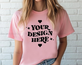 Blossom Comfort Color C1717 Tshirt Mockup, Blossom Clothing Mock Up C1717 Shirt Mock-up, Tshirt Model for Mockups, Casual Shirt Template