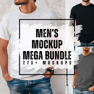 Méga lot de t-shirts pour hommes, toile Bella pour hommes, 3001 maquettes Gildan, 5000 t-shirts Lot de maquettes pour hommes, maquette de modèle Gildan, plus de 270 maquettes