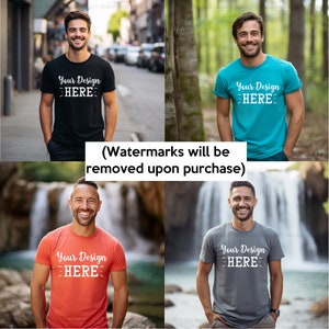 Men Mockups Bundle, Bella Canvas 3001 Mockup Bundle, American Men Mockups, T-Shirt Mockup, Male T-shirt Mockup, Model Mockup, Mens Mockup, image 2