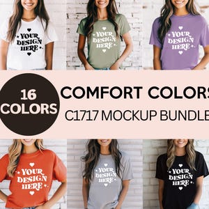 Comfort Colors C1717 Tshirt Mockup Bundle, Clothing Mock Up C1717 Shirt Mock-up Bundle, Tshirt Model for Mockups, Casual Shirt Template