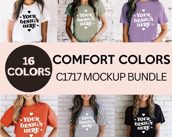 Comfort Colors C1717 Tshirt Mockup Bundle, Clothing Mock Up C1717 Shirt Mock-up Bundle, Tshirt Model for Mockups, Casual Shirt Template