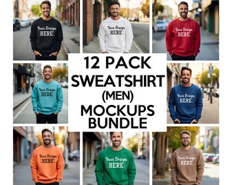 Männliches Sweatshirt Mockup Bundle, amerikanisches Männer Mockup, Sweatshirt Mockup, männliches Sweatshirt Mockup, Modell Mockup, Sweatshirt männliches Mockup