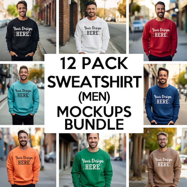 Male Sweatshirt Mockup Bundle, American Men Mockup, Sweatshirt Mockup, Male Sweatshirt Mockup, Model Mockup, Sweatshirt Male Mockup