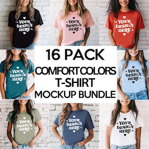 Comfort Colors C1717 Tshirt Mockup Bundle, Clothing Mock Up C1717 Shirt Mock-up Bundle, Tshirt Model for Mockups, Casual Shirt Template