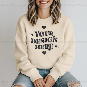 Comfort Colors 1466 Ivory Mockup, 1466 Mockup Ivory, Comfort Colors Sweatshirt Mockup, Lightweight Crewneck Mockup, Trendy Mockup