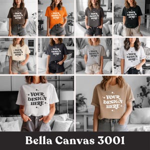 10 Colors Bella Canvas 3001 Mockups, TShirt Mockup Bundle, 3001 Bella Canvas Bundle, POD Mockup, Best Print on Demand T-Shirt Mockup Bundle
