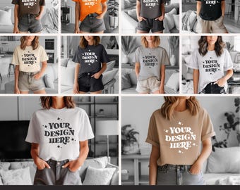 10 Colors Bella Canvas 3001 Mockups, TShirt Mockup Bundle, 3001 Bella Canvas Bundle, POD Mockup, Best Print on Demand T-Shirt Mockup Bundle
