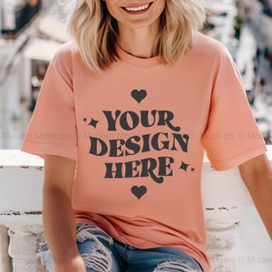 Terracotta Bella Canvas 3001 Mockup, 3001 Tshirt Mockup, Bella Canvas Model Mockup, Lifestyle Mockup, Trendy Shirt Mockups, Instant Download