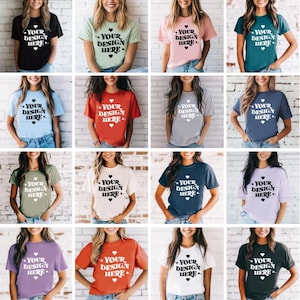 Comfort Colors C1717 Tshirt Mockup Bundle, Clothing Mock Up C1717 Shirt Mock-up Bundle, Tshirt Model for Mockups, Casual Shirt Template