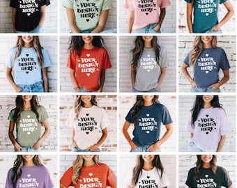 Comfort Colors C1717 Tshirt Mockup Bundle, Clothing Mock Up C1717 Shirt Mock-up Bundle, Tshirt Model for Mockups, Casual Shirt Template
