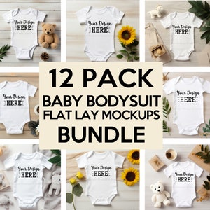 Paquete de maquetas de mono de bebé, maquetas planas, paquete de maqueta de mono, paquete de mameluco de bebé, maqueta de bebé, maqueta de mono blanco, paquete de maquetas