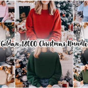 Gildan 18000 Mockup Bundle, Sweatshirt Crewneck Mockup Bundle Print On Demand, Apparel Mockup Bundle, Gildan Mockup Bundle Instant Download