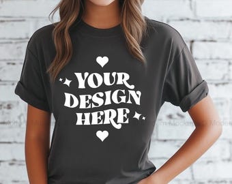 Pepper Comfort Color C1717 Tshirt Mockup, Pepper Clothing Mock Up C1717 Shirt Mock-up, Tshirt Model for Mockups, Casual Shirt