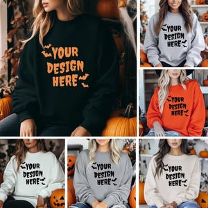Gildan 18000 Halloween Mockup Bundle, G18000 Crewneck Thanksgiving Collection, Trendy Fall Shop Bundle, Popular Unisex Sweatshirt Mock-ups