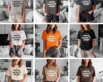 10 Colors Bella Canvas 3001 Mockups, TShirt Mockup Bundle, 3001 Bella Canvas Bundle, POD Mockup, Best Print on Demand T-Shirt Mockup Bundle