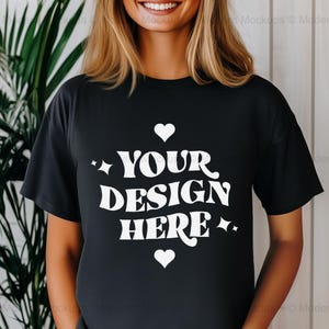Bella Canvas 3001 Dark Grey Heather Tshirt Mockup | 3001 Grey T-shirt Mockup | Model Mock | Simple Neutral Minimal Bella Canvas Shirt Mock